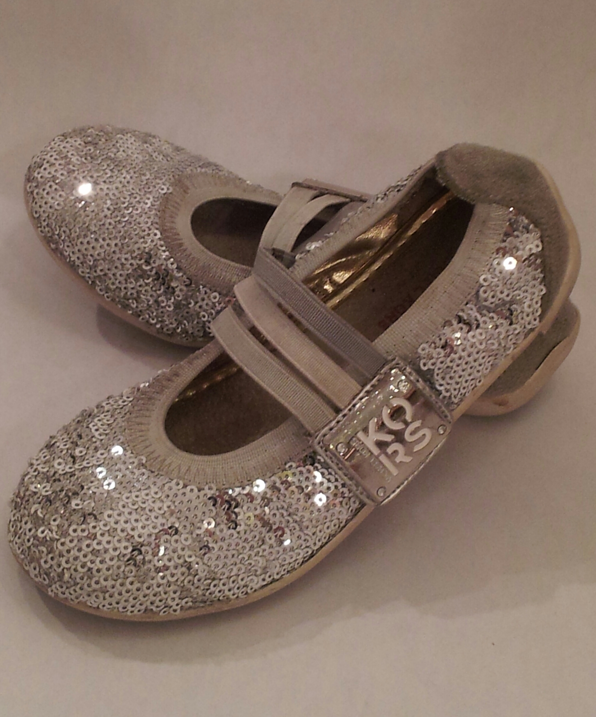 MICHAEL KORS silver toddler ballet slippers 9T